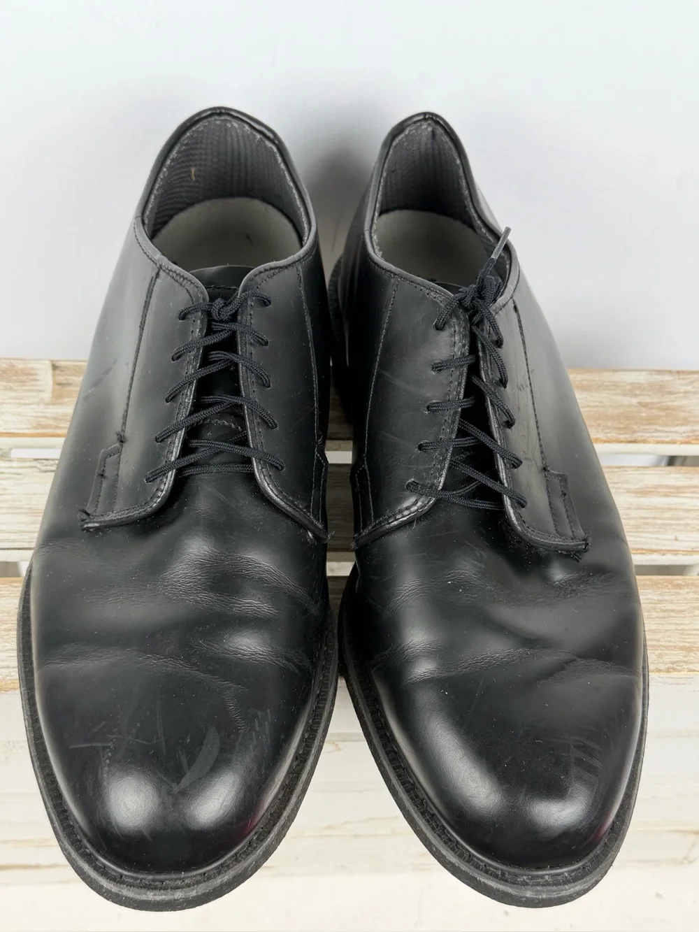 Bates Men's Leather Uniform Oxfords black leather size 10.5 Wide 3E